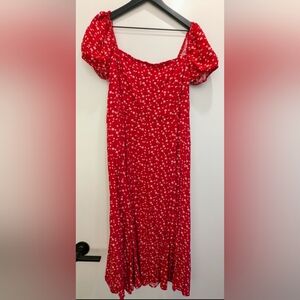 Francesca's Red Floral Women's Dress XL